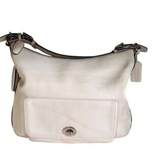 Coach Courtney 22381 Legacy Tassel  Adorned hobo Crossbody handbag Blush Pink